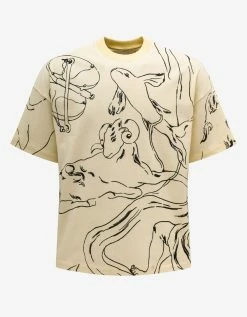 Jil Sander Clothing Beige Horoscope Graphic T-Shirt