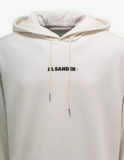 Jil Sander Plus Logo Natural White Hoodie Clothing