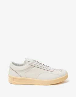 Jil Sander White Ecru Leather Trainers