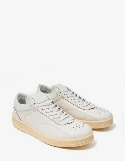 Jil Sander White Ecru Leather Trainers