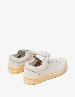 Jil Sander White Ecru Leather Trainers