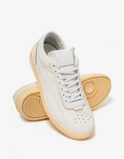 Jil Sander White Ecru Leather Trainers
