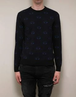 Kenzo Black Eye Monogram Wool-Blend Sweater