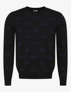 Kenzo Black Eye Monogram Wool-Blend Sweater