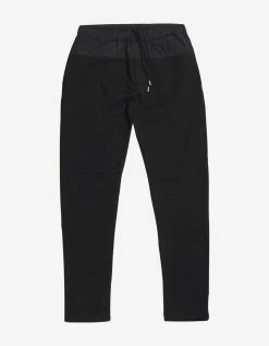 Kenzo Clothing Black Nylon Panel Logo Sweat Pants