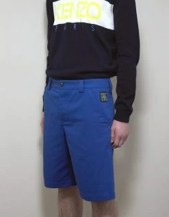 Kenzo Clothing Blue Square Logo Tailored Shorts