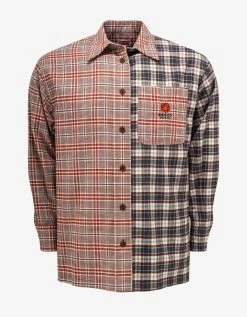 Kenzo Clothing Bordeaux Checked Oversized Shirt