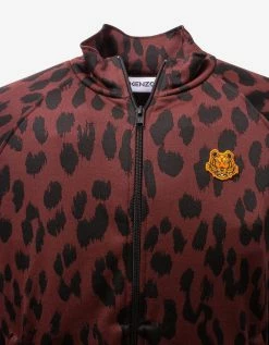 Kenzo Clothing Bordeaux Leopard Print Track Jacket