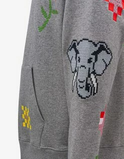 Clothing Grey 'Kenzo Pixel' Oversized Hoodie