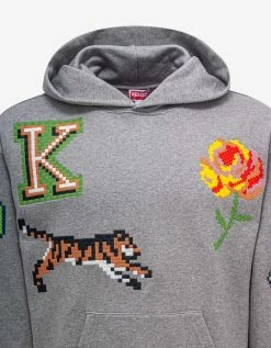 Clothing Grey 'Kenzo Pixel' Oversized Hoodie