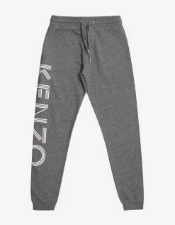 Kenzo Grey Logo Print Sweat Pants Clothing