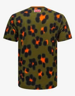 Kenzo Clothing Khaki 'Hana Leopard' T-Shirt