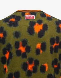 Kenzo Clothing Khaki 'Hana Leopard' T-Shirt