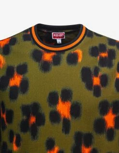 Kenzo Clothing Khaki 'Hana Leopard' T-Shirt