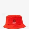 Kenzo Red 'Boke Flower' Crest Bucket Hat