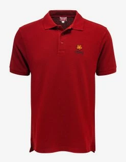Kenzo Red Boke Flower Crest Logo Polo T-Shirt Clothing
