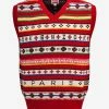 Hot Sale ๐ Kenzo Red Fair Isle Jacquard Sleeveless Jumper ๐ 1 Kenzo Red Fair Isle Jacquard Sleeveless Jumper
