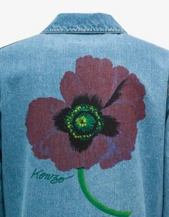 Sky Blue Kenzo Poppy Denim Jacket