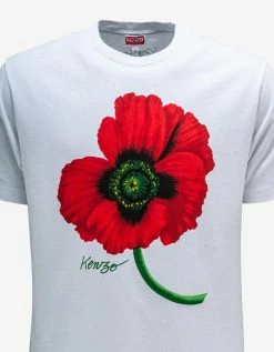 Cheap ๐ White Kenzo Poppy T-Shirt โจ 8 White Kenzo Poppy T-Shirt