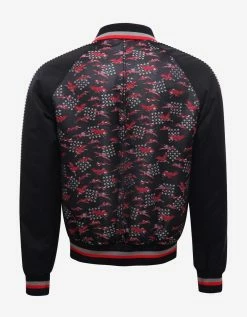 Lanvin Clothing Black Crane Print Souvenir Jacket