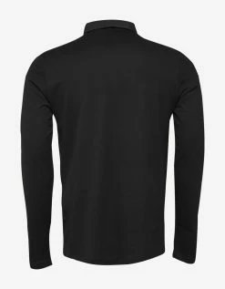 Lanvin Black Grosgrain Collar Long Sleeve Polo T-Shirt Clothing