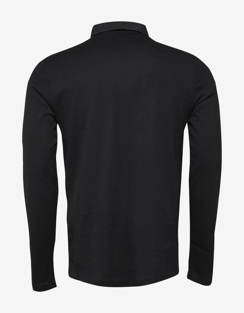New π Lanvin Black Grosgrain Collar Long Sleeve Polo T-Shirt Clothing π 4 Lanvin Black Grosgrain Collar Long Sleeve Polo T-Shirt Clothing