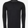 Lanvin Black Grosgrain Collar Long Sleeve Polo T-Shirt Clothing