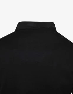 Lanvin Black Polo T-Shirt With Grosgrain Collar Clothing