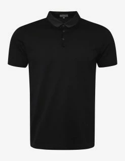 Lanvin Black Polo T-Shirt With Grosgrain Collar Clothing