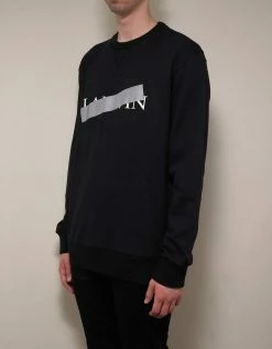 Lanvin Black Strikethrough Logo Print Sweatshirt