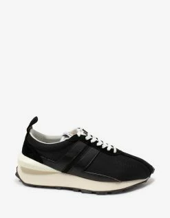 Lanvin Footwear Bumper Black Mesh Trainers