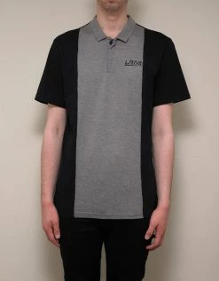 Lanvin Grey & Black Logo Embroidery Polo T-Shirt Clothing