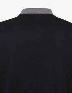 Lanvin Grey & Black Logo Embroidery Polo T-Shirt Clothing
