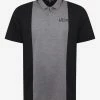 Lanvin Grey & Black Logo Embroidery Polo T-Shirt Clothing