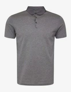 Lanvin Grey Grosgrain Collar Polo T-Shirt Clothing