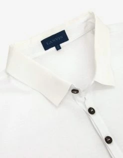 Lanvin Clothing White Polo T-Shirt With Grosgrain Collar