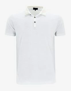 Lanvin Clothing White Slim Polo T-Shirt With Grosgrain Collar