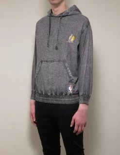 Marcelo Burlon Grey Acid Wash LA Lakers Hoodie Clothing