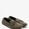 Moncler Aymeric Khaki Suede Leather Driving Shoes