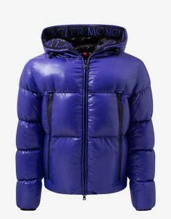Moncler Clothing Baronnies Blue Nylon Down Jacket