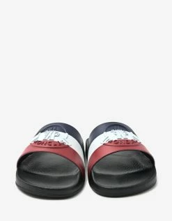 Moncler Basile Black Tricolour Logo Slide Sandals