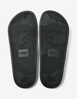 Moncler Basile Black Tricolour Logo Slide Sandals