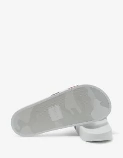 Moncler Basile White Tricolour Logo Slide Sandals