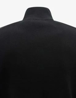 Moncler Black Logo Jacquard Nylon Front Cardigan