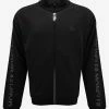 Moncler Black Logo Sleeve Zip Funnel Sweatshirt Clothing