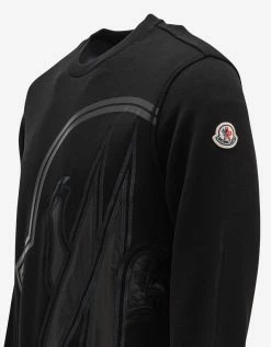 Moncler Black Maxi Logo Sweatshirt Clothing