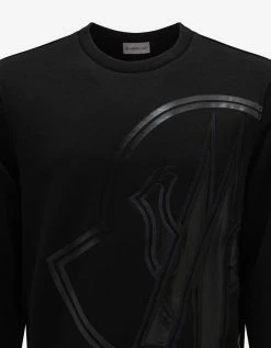 Moncler Black Maxi Logo Sweatshirt Clothing