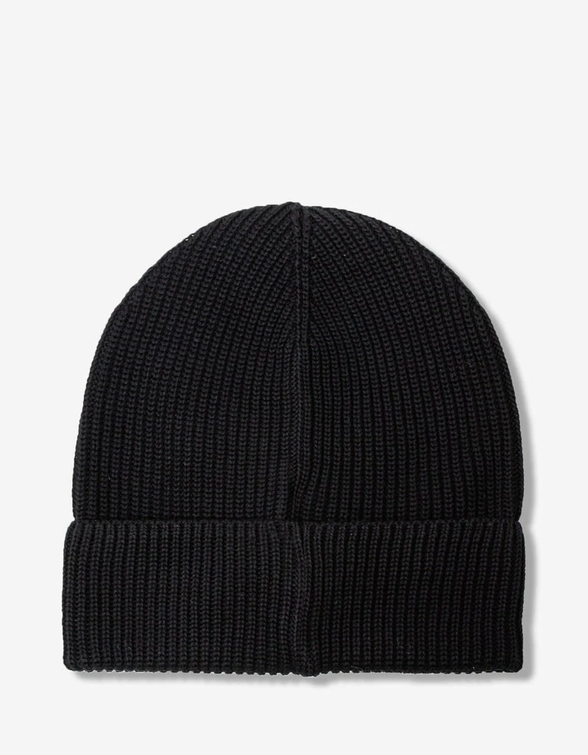 Best Sale ⌛ Moncler Black Ribbed Logo Beanie Hat 💯 4 Moncler Black Ribbed Logo Beanie Hat