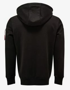 Moncler Black Tricolour Band Zip Hoodie
