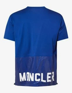 Moncler Blue Nylon Panel T-Shirt